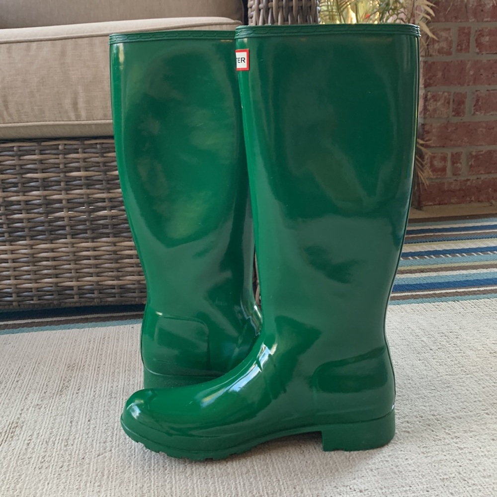 COPY - Womens tall hunter rain boots - hunter green glossy. Excellent used cond…
